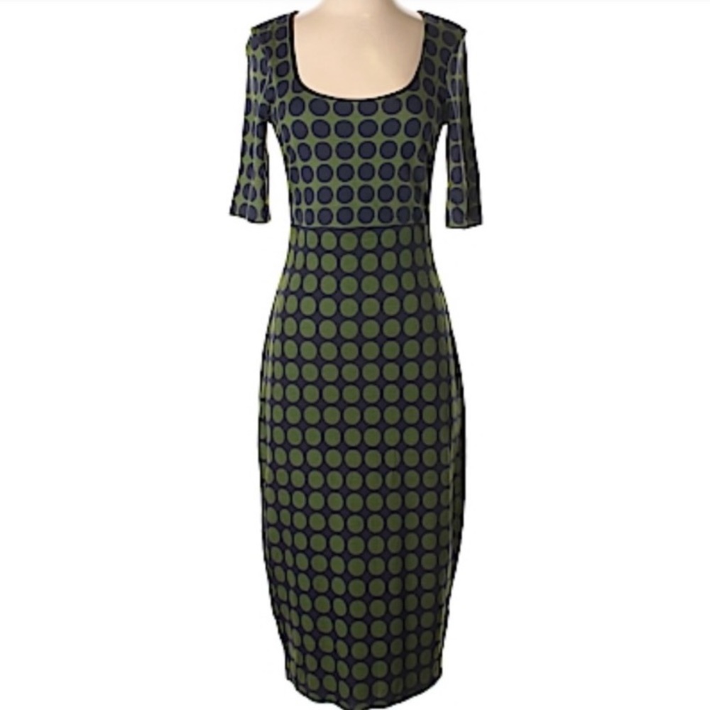 Anthropologie Bailey 44 Green/Blue Polka Dot Dress